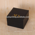 Leather Watch Jewelry Box Black Jewelry Box with Gold Foil